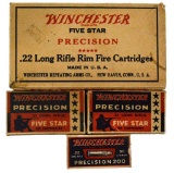 WINCHESTER 250 ROUND BOX OF 22 LONG RIFLE FIVE