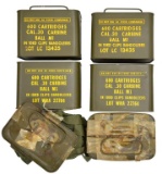 6 SPAM CANS (3600 RDS). OF 30 CARBINE AMMO