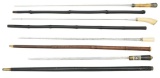 FOUR 19TH & 20TH CENTURY SWORD CANES.