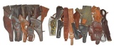 20+ VINTAGE CIVILIAN & MILITARY HOLSTERS WITH
