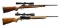 2 BOLT ACTION RIFLES BY SAVAGE AND BROWNING.