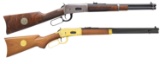 2 WINCHESTER LEVER ACTION COMMEMORATIVE CARBINES.