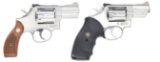 2 STAINLESS SMITH & WESSON 357 MAGNUM REVOLVERS.