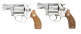 2 STAINLESS SMITH & WESSON MODEL 60 REVOLVERS.