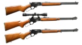 3 MARLIN LEVER ACTION RIFLES.