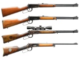 4 WINCHESTER MODEL 94 LEVER ACTION RIFLES.