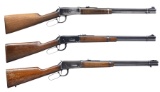 3 PRE 64 WINCHESTER MODEL 94 LEVER ACTION RIFLES.