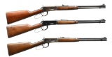 3 WINCHESTER 94 LEVER ACTIONRIFLES.