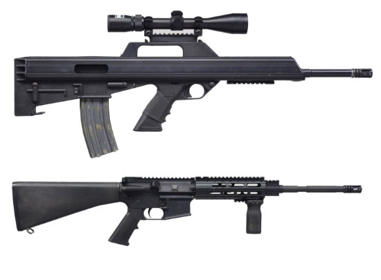 2 WINDHAM MAINE BUSHMASTER SEMI AUTO RIFLES.