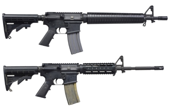 2 AR-15 STYLE SEMI AUTO CARBINES.