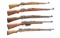5 FOREIGN BOLT ACTION MILITARY RIFLES.