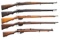 5 EUROPEAN MILITARY BOLT ACTION RIFLES.