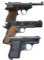 3 FOREIGN SEMI AUTO PISTOLS; 2 GERMAN & ITALIAN.