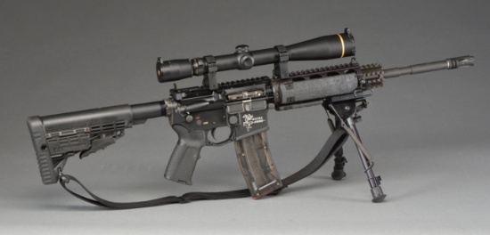 DPMS AR 15 CUSTOM SEMI AUTO RIFLE.