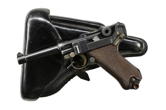 KRIEGHOFF "FIELD DAY 1945" LUGER SEMI AUTO PISTOL.