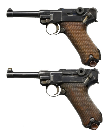 2 DWM 1920 COMMERCIAL LUGER SEMI AUTO PISTOLS.