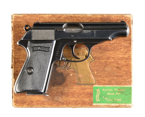 WALTHER PP SEMI AUTO PISTOL W/ FACTORY BOX &