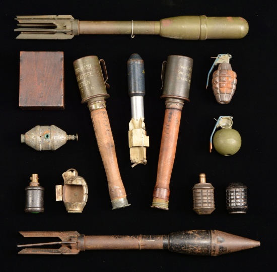 COLLECTION OF GERMAN & JAPANESE GRENADES WITH