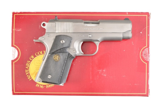 COLT STAINLESS OFFICER'S ACP SEMI AUTO PISTOL.