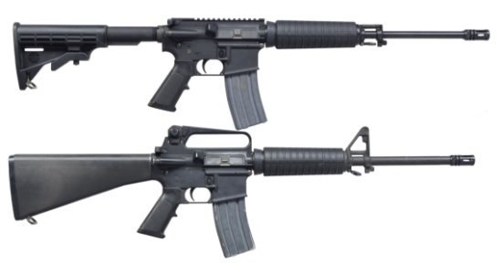 2 BUSHMASTER XM15–E2S SEMI AUTO RIFLES.