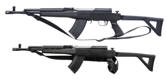 2 CJA SKS SEMI AUTO RIFLES.