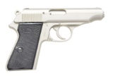 WALTHER VERCHROMT MODEL PP SEMI AUTO PISTOL.