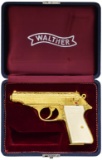 CASED ENGRAVED GOLD PLATED WAR TIME WALTHER