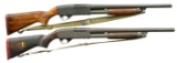 2 STEVENS MODEL 77E MILITARY RIOT PUMP SHOTGUNS.