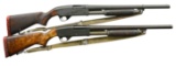 2 STEVENS MODEL 77E MILITARY RIOT PUMP SHOTGUNS.