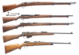 5 MILITARY BOLT ACTION RIFLES.