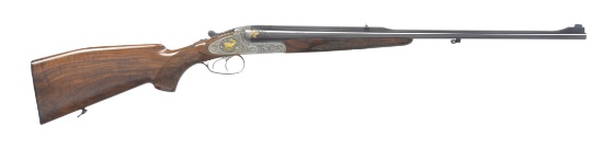 MERKEL 160E SIDELOCK IWA SHOW DOUBLE RIFLE.