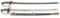 2 M1850 FOOT OFFICERS SWORDS, 1 WITH