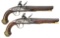 MATCHED PAIR OF DURS EGG EARLY ENGLISH FLINTLOCK