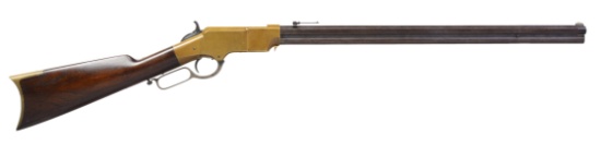 MARTIALLY MARKED HENRY LEVER ACTION RIFLE.
