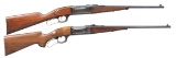 2 SAVAGE 99 TAKEDOWN LEVER ACTION RIFLES.