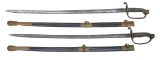 PAIR OF CIVIL WAR MODEL 1850 OFFICER'S SWORDS WITH