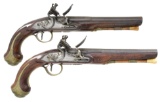 MATCHED PAIR OF DURS EGG EARLY ENGLISH FLINTLOCK