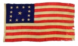 FINE HAND SEWN CIVIL WAR ERA 13 STAR FLAG.