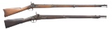 2 CARVED CIVIL WAR MUSKETS.