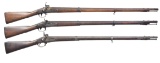 3 PERCUSSION CONVERSION CIVIL WAR ERA MUSKETS.