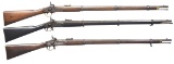 3 ENFIELD RIFLED MUSKETS DATED 1856, 1858