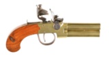 P. HAYWARD O/U FLINTLOCK PISTOL.