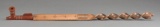 SIOUX CATLINITE PIPE WITH DECORATED WOOD STEM.
