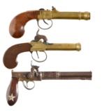 3 ANTEBELLUM PERCUSSION PISTOLS.