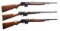 2 WINCHESTER & 1 REMINGTON AUTO LOADING RIFLES.