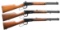 3 WINCHESTER 94 LEVER ACTION SADDLE RING CARBINES.