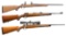 3 RUGER M77 BOLT ACTION SPORTING RIFLES.