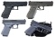 4 GLOCK SEMI AUTO PISTOLS.