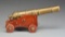 DECORATIVE BRASS NAVAL CANNON ON CARRIAGE.