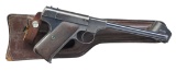 COLT PRE-WOODSMAN SEMI AUTO PISTOL W/ STOCK.